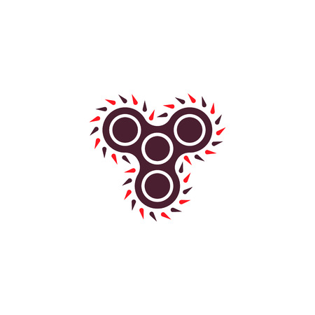 Spinner logo design. Bearing cool modern device icon. Entertaining gaming simple mechanism for fan, soothing. vector illustration eps10.のイラスト素材