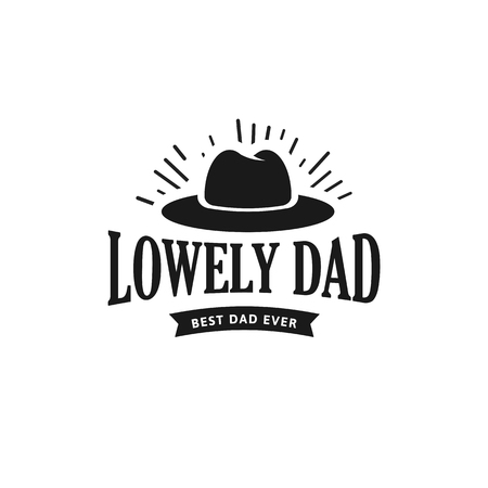Happy Father s Day Design Collection. Set of black color vintage style Father logo on light grunge background. Vector illustrationのイラスト素材