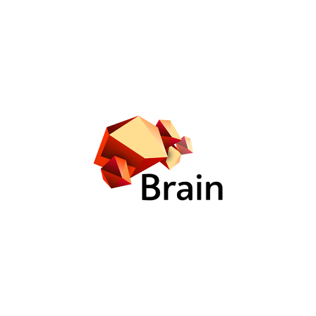 Brain icon silhouette design vector template. Think Idea concept. Brain storm power thinking icon. Isolated abstract unusual creative digital brainstorming idea symbolのイラスト素材