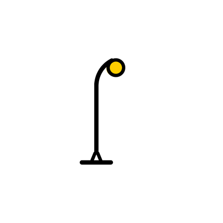 Outline streetlight icon. Isolated parks design element vector illustration on white background in lineart new moderm styleのイラスト素材