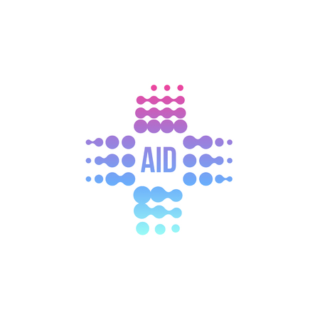 Purple abstract aid cross, vector medical sign.のイラスト素材