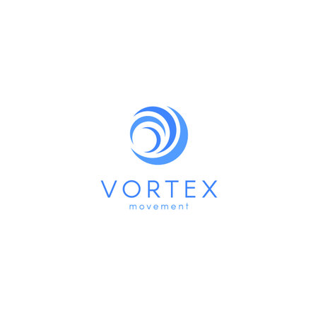 Abstract blue color wave, vortex vector logo, water new technology icon.のイラスト素材