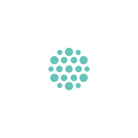 Abstract turquoise flat template logo. New technology vector symbol.のイラスト素材