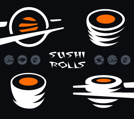 Japanese dish icon set vector illustrationのイラスト素材