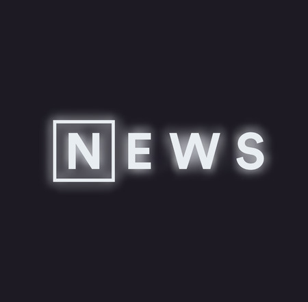 Paranormal activity news message logo. Monochrome news feed concept, white neon illuminated text on black background, vector illustration.のイラスト素材