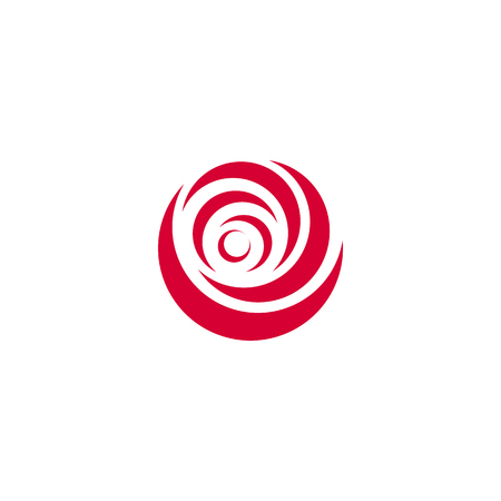 Red abstract rose, vector logo template on white background.のイラスト素材