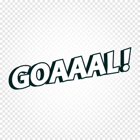 Goal icon comics cloud with halftone shadow, goal shout text in bubble, funnies stylized on transparency background. Soccer, football design element, logo template, isolated illustration.のイラスト素材