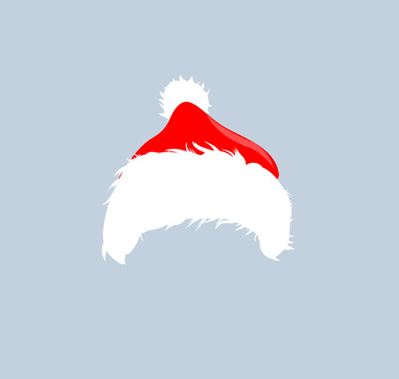 Christmas red hats icon. Santa Claus costume vector illustration. New Year photography portreit element.のイラスト素材