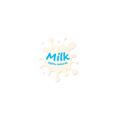 Fresh Milk splash vector icon. White blot, drop illustration. Dairy logo template. Yogurt and cream sign design.の写真素材