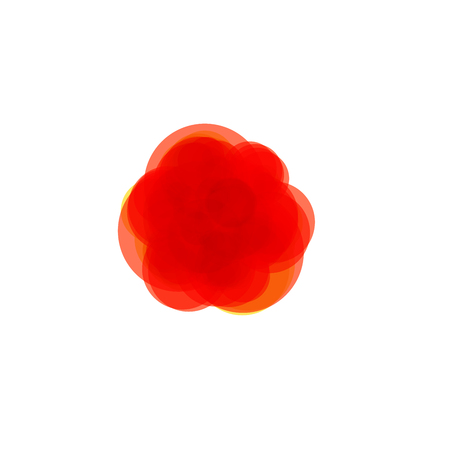 Poppies icon. Red circles shape. Flat simple logo template. Modern emblem idea. Concept design for business. Isolated vector illustration on blank background.のイラスト素材
