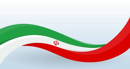 Iran Waving National flag. Modern unusual shape.のイラスト素材