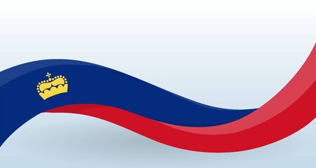 Liechtenstein Waving National flag.のイラスト素材