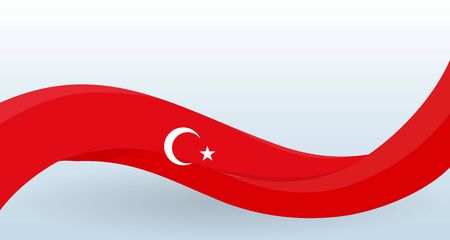 Turkey National flag. Waving unusual shape.のイラスト素材