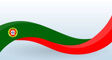 Portugal National flag. Portuguese unusual Design template for decoration of flyer and cardのイラスト素材
