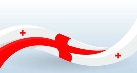 Georgia National flag. Waving unusual shape.のイラスト素材