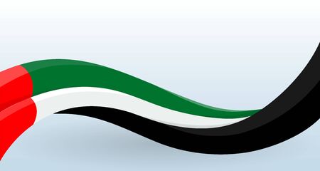 United Arab Emirates Waving National flag. Modern unusual shape.のイラスト素材