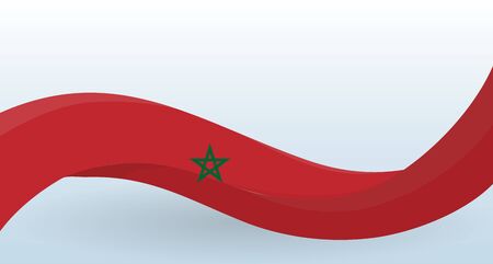 Morocco waving National flag. Modern unusual shape.のイラスト素材