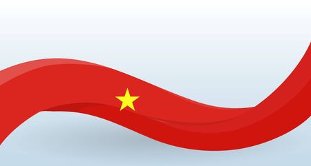 Vietnam waving National flag. Modern unusual shape.のイラスト素材