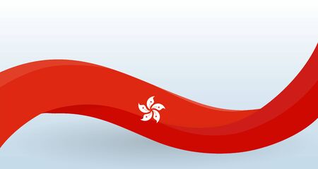 Hong Kong Waving National flag. Modern unusual shape.のイラスト素材