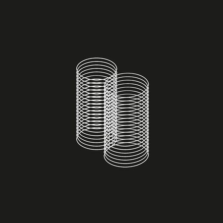 Isometric Geometric Font. Line blend style number 8. Typography design.のイラスト素材