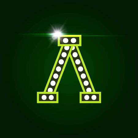 Casino and resort Letter A. Luxury letter with gems. Glowing effect, highlight on letter border. Entertainment decoration element.のイラスト素材
