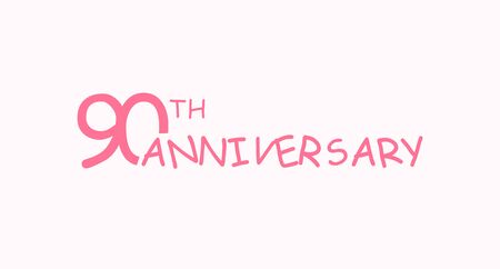 90 anniversary  concept. 90th years birthday icon. Isolated golden numbers on black background.のイラスト素材