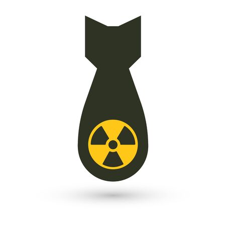 Atomic bomb, isolated vector icon. Weapons of mass destruction, black simple silhouette. Global war abstract symbol.のイラスト素材