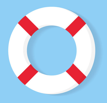 Lifebuoy icon, equipment of rescuers to save drowning people, vector graphic deign element for business and holiday illustration.のイラスト素材