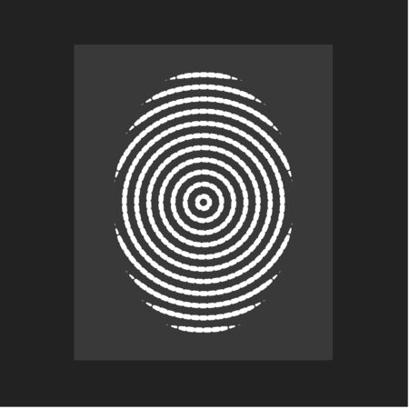 Fingerprint , modern vector. Flat circular lines form, centric circle, person ID. Vector illustration.のイラスト素材