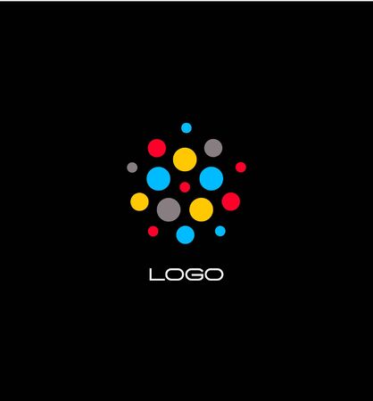 Digital colorful logo. Vector isolated circle logo. Creative logo. Vector logo templateのイラスト素材