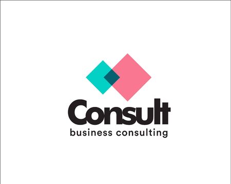 Corporate business consulting card vector illustration. Geometric elements company advertising poster template.のイラスト素材