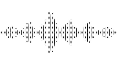 Musical equalizer, sound settings, digital graphics of sound track. Financial schedule, exchange monitoring, currency rate trends. Linear wide horizontal chart bar. Pulse vector isolated illustration.のイラスト素材
