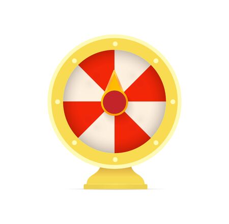 Fortune wheel logo. Casino random winner slot machine emblem. Gambling game icon. Lottery,roulette sign. Raffle prize symbol. Isolated money bets vector illustrationのイラスト素材