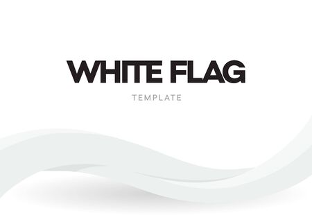 Waving flag banner template. Country national distinctive symbol. Patriotic ribbon poster. Public holiday celebration brochure. White vexillology element vector illustration.のイラスト素材