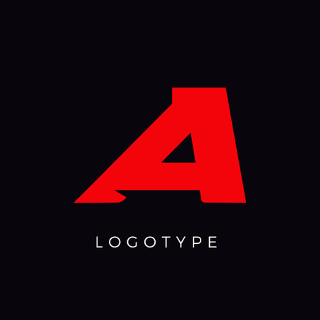 Speed letter A. Red race monogram . Italic bold racing style vector latin character. Letter for branding. Typeset design.のイラスト素材