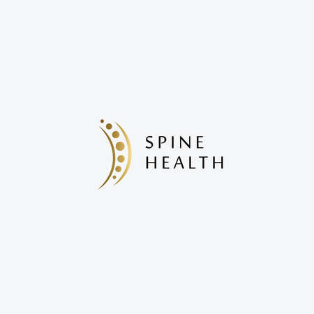 Healthy spine clinic logo concept. Chiropractic and Orthopedic clinic logo template. Sign for spine massage, mri diagnosis of spinal diseases, surgery, therapy, recovery and healing. Isolated vectorのイラスト素材