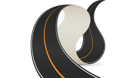 Curve road vector illustration on white background.のイラスト素材