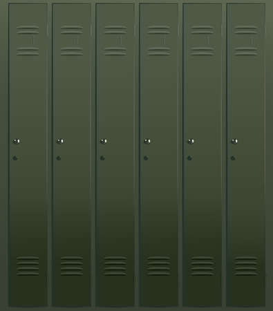 School Locker with six doors, vector illustrationのイラスト素材