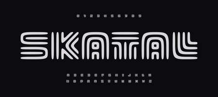 Ancient cave font alphabet letters runic typography. Geometric typographic design. Hand drawn maze letter set for logo, celtic monogram and tshirt lettering. Isolated vector typesetのイラスト素材