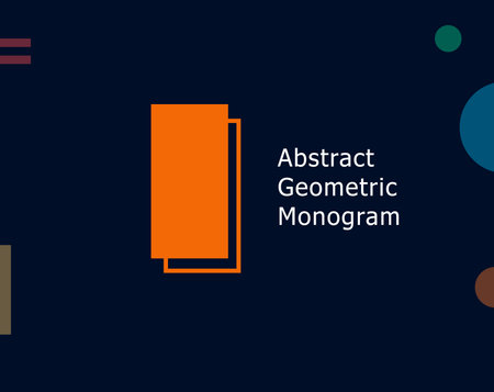 Abstract geometric letter I graphic concept. Color unusual shape for   monogram design template....