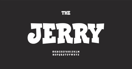 Cartoon thick funny font for headlines, funny text shirts, childish hood logo, quotes, and birthday headlines. Joyful alphabet. Vector modern typographyのイラスト素材