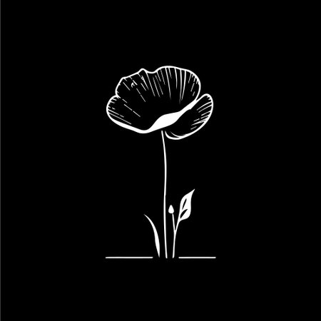 Rose flower logo template, white icon of blossom rose petals silhouette on black background, boutique logotype concept, cosmetic emblem, tattoo. Vector illustrationのイラスト素材