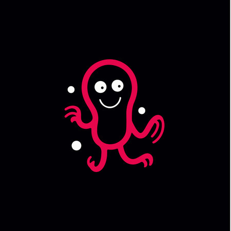 Logo1646Playful virus isolated icon. Colorful and childlike bacteria sign. Abstract logo Template for education and entertainment. Vector illustration.のイラスト素材