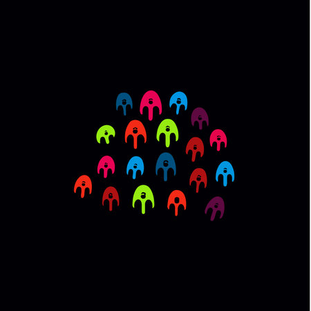 Logo1646Playful virus isolated icon. Colorful and childlike bacteria sign. Abstract logo Template for education and entertainment. Vector illustration.のイラスト素材