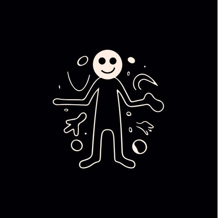 Logo1646Playful virus isolated icon. Colorful and childlike bacteria sign. Abstract logo Template for education and entertainment. Vector illustration.のイラスト素材