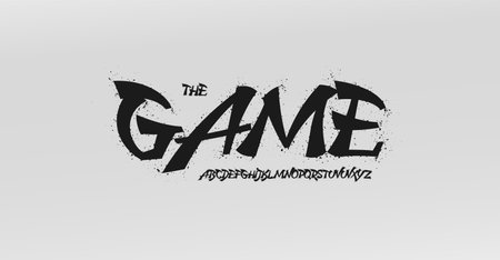 HipHop font, Graffiti Playful Modern alphabet, Dynamic letters. Typographic design fun embraces inclusivity and contemporary expression with a visually beautiful typefaceのイラスト素材