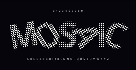 Unusual abstract grid alphabet, experimental grid line font for creative logos, contemporary headlines with a stunning, offbeat vibe. Unique abstract typographic design. Vector typeset.のイラスト素材