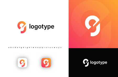 Sporty futuristic angular logo. Sharp geometric dynamic edges letter g. Minimalist innovative emblem for tech, game app, music, sport, design agency, digital space identity. Vector illustrationのイラスト素材