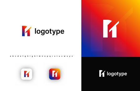Sporty futuristic angular logo. Sharp geometric dynamic edges letter n. Minimalist innovative emblem for tech, game app, music, sport, design agency, digital space identity. Vector illustrationのイラスト素材