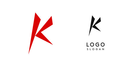 Simple brush pen letter K in Asian typographic style. Logo monogram for food and beverage packaging, Asian cuisine, restaurants, graphic design studios, and branding agencies. Vector illustration.のイラスト素材